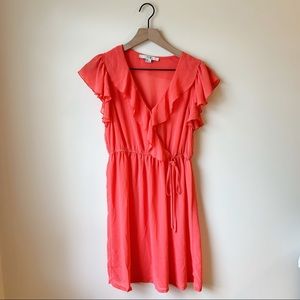Forever 21 Coral Ruffled Dress
